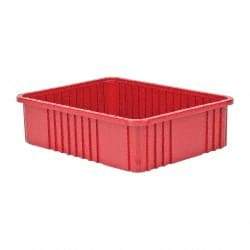 Quantum Storage - 100 Lb Load Capacity Red Polypropylene Dividable Container - Stacking, 22-1/2" Long x 17-1/2" Wide x 6" High - A1 Tooling