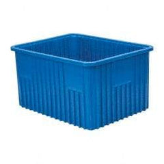 Quantum Storage - 100 Lb Load Capacity Blue Polypropylene Dividable Container - Stacking, 22-1/2" Long x 17-1/2" Wide x 12" High - A1 Tooling