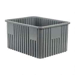 Quantum Storage - 100 Lb Load Capacity Gray Polypropylene Dividable Container - Stacking, 22-1/2" Long x 17-1/2" Wide x 12" High - A1 Tooling