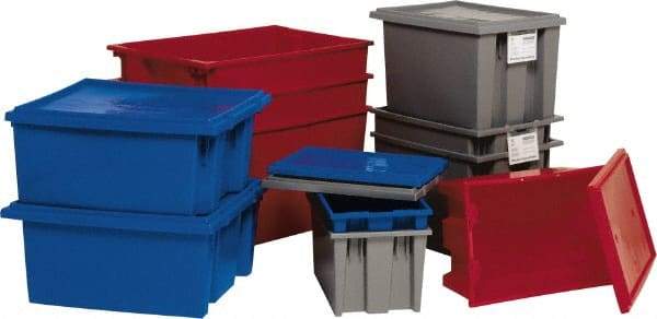 Quantum Storage - 75 Lb Load Capacity Red Polyethylene Tote Container - Stacking, Nesting, 19-1/2" Long x 15-1/2" Wide x 13" High - A1 Tooling