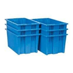 Quantum Storage - 75 Lb Load Capacity Blue Polyethylene Tote Container - Stacking, Nesting, 18" Long x 11" Wide x 9" High - A1 Tooling