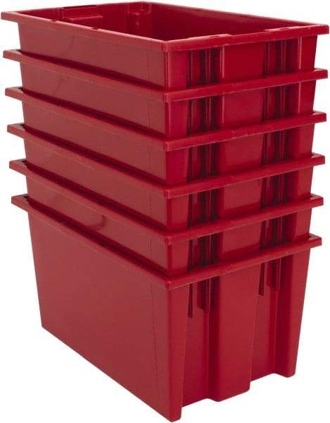 Quantum Storage - 75 Lb Load Capacity Red Polyethylene Tote Container - Stacking, Nesting, 18" Long x 11" Wide x 9" High - A1 Tooling