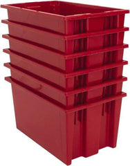 Quantum Storage - 75 Lb Load Capacity Red Polyethylene Tote Container - Stacking, Nesting, 18" Long x 11" Wide x 9" High - A1 Tooling