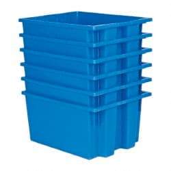 Quantum Storage - 75 Lb Load Capacity Blue Polyethylene Tote Container - Stacking, Nesting, 19-1/2" Long x 15-1/2" Wide x 10" High - A1 Tooling