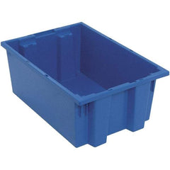 Quantum Storage - 75 Lb Load Capacity Blue Polyethylene Tote Container - Stacking, Nesting, 19-1/2" Long x 13-1/2" Wide x 8" High - A1 Tooling