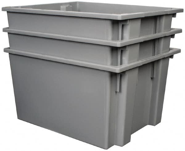 Quantum Storage - 100 Lb Load Capacity Gray Polyethylene Tote Container - Stacking, Nesting, 23-1/2" Long x 19-1/2" Wide x 13" High - A1 Tooling