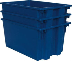 Quantum Storage - 100 Lb Load Capacity Blue Polyethylene Tote Container - Stacking, Nesting, 23-1/2" Long x 15-1/2" Wide x 12" High - A1 Tooling