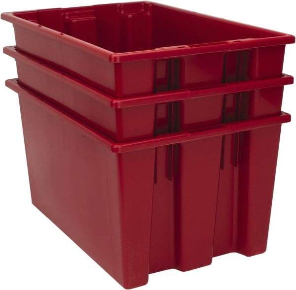 Quantum Storage - 100 Lb Load Capacity Red Polyethylene Tote Container - Stacking, Nesting, 23-1/2" Long x 15-1/2" Wide x 12" High - A1 Tooling