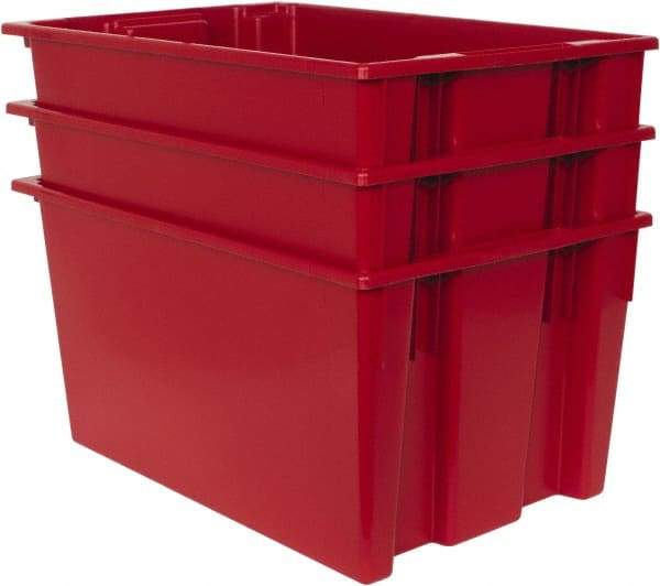 Quantum Storage - 100 Lb Load Capacity Red Polyethylene Tote Container - Stacking, Nesting, 29-1/2" Long x 19-1/2" Wide x 15" High - A1 Tooling