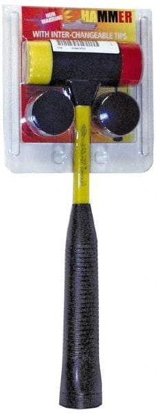 NUPLA - 1 Lb Head 1-1/2" Face Nylon Soft Face Hammer - 12-1/4" OAL, Fiberglass Handle - A1 Tooling