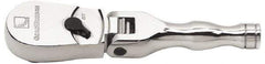 GearWrench - 3/8" Drive Pear Head Stubby Ratchet - Chrome Finish, 6-3/4" OAL, 60 Gear Teeth, Full Polished Handle, Flex Head - A1 Tooling