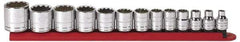 GearWrench - 13 Piece 3/8" Drive Socket Set - 12 Points, 1/4" to 1" Range, Inch Measurement Standard - A1 Tooling