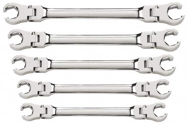 GearWrench - 5 Piece, 1/4" x 5/16" to 3/4" x 7/8", 6 Point Flare Nut Wrench Set - Inch Measurement Standard, Full Polish Finish - A1 Tooling