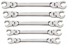 GearWrench - 5 Piece, 1/4" x 5/16" to 3/4" x 7/8", 6 Point Flare Nut Wrench Set - Inch Measurement Standard, Full Polish Finish - A1 Tooling