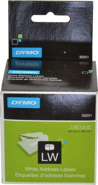 Dymo - 3-1/2" Long, White Die Cut Paper with Semi Perm. Adhesive Shipping Label - For DYMO LabelWriter Printers - A1 Tooling