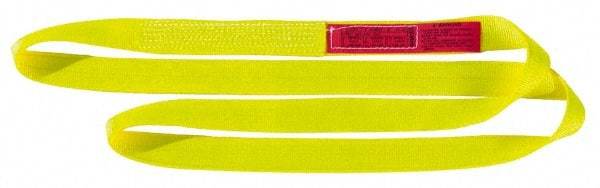 Lift-All - 16' Long x 2" Wide, 12,200 Lb Vertical Capacity, 2 Ply, Nylon Web Sling - 9,800 Lb Choker Capacity, Yellow - A1 Tooling