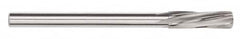 Magafor - 4.43mm Solid Carbide 6 Flute Chucking Reamer - Spiral Flute, 0.177" Straight Shank, 53/64" Flute Length, 3-5/32" OAL - A1 Tooling