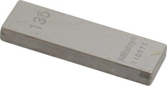 Mitutoyo - 0.135" Rectangular Steel Gage Block - Accuracy Grade 0, Includes Certificate of Inspection - A1 Tooling