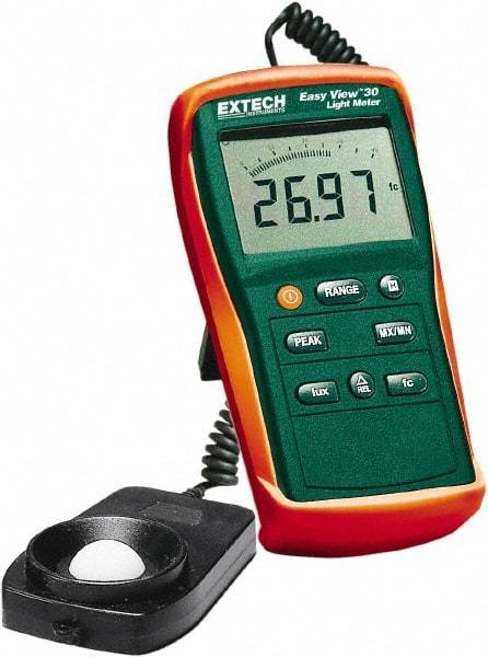 Extech - AAA Batteries, 40 to 40,000 FC, LCD Display, Silicone Photodiode Light Meter - 3 Accuracy, Compatible with All Visible Light Lighting, Built In Memory - A1 Tooling