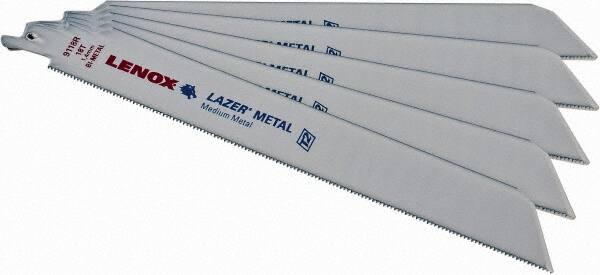 Lenox - 9" Long x 1" Thick, Bi-Metal Reciprocating Saw Blade - Straight Profile, 18 TPI, Toothed Edge - A1 Tooling