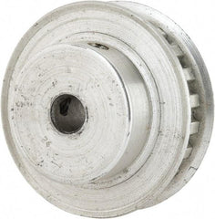 Power Drive - 22 Tooth, 1/4" Inside x 1.381" Outside Diam, Hub & Flange Timing Belt Pulley - 1/4" Belt Width, 1.401" Pitch Diam, 0.438" Face Width, Aluminum - A1 Tooling