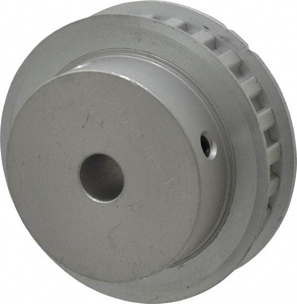 Power Drive - 24 Tooth, 1/2" Inside x 2.835" Outside Diam, Hub & Flange Timing Belt Pulley - 1/2" Belt Width, 2.865" Pitch Diam, 3/4" Face Width, Aluminum - A1 Tooling