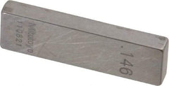 Mitutoyo - 0.146" Rectangular Steel Gage Block - Accuracy Grade 0, Includes Certificate of Inspection - A1 Tooling