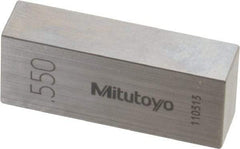 Mitutoyo - 0.55" Rectangular Steel Gage Block - Accuracy Grade 0, Includes Certificate of Inspection - A1 Tooling