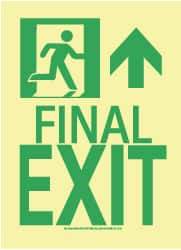 NMC - Final Exit, Plastic Exit Sign - 8" Wide x 11" High, Glow-in-the-Dark - A1 Tooling