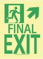 NMC - Final Exit, Plastic Exit Sign - 8" Wide x 11" High, Glow-in-the-Dark - A1 Tooling