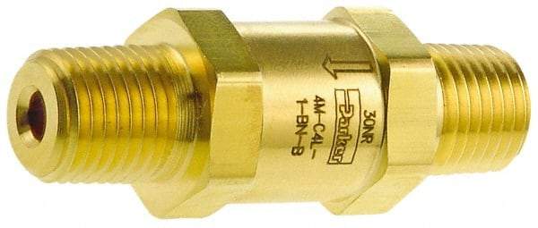 Parker - 1/2" Brass Check Valve - Inline, MNPT x MNPT, 3,000 WOG - A1 Tooling