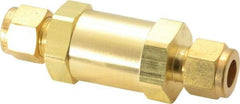 Parker - 3/8" Brass Check Valve - Inline, Comp x Comp, 3,000 WOG - A1 Tooling