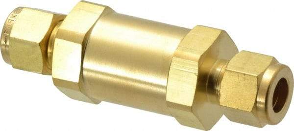 Parker - 3/8" Brass Check Valve - Inline, Comp x Comp, 3,000 WOG - A1 Tooling