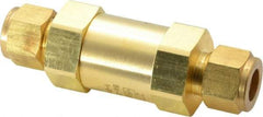 Parker - 1/2" Brass Check Valve - Inline, Comp x Comp, 3,000 WOG - A1 Tooling