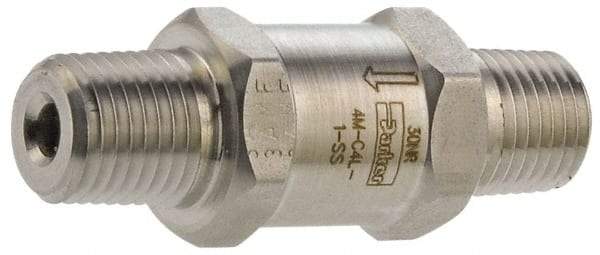 Parker - 3/8" Stainless Steel Check Valve - Inline, MNPT x MNPT, 6,000 WOG - A1 Tooling