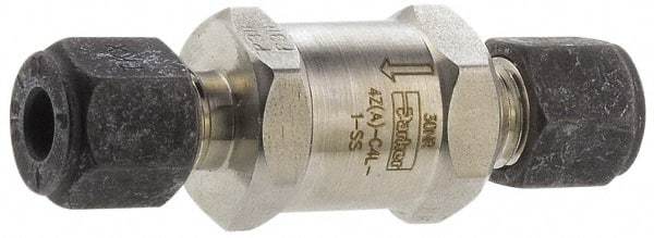 Parker - 3/4" Stainless Steel Check Valve - Inline, Comp x Comp, 6,000 WOG - A1 Tooling