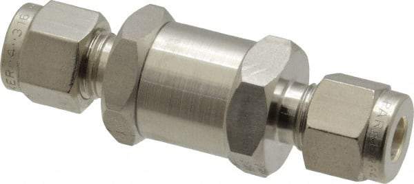 Parker - 1/4" Stainless Steel Check Valve - Inline, Comp x Comp, 6,000 WOG - A1 Tooling