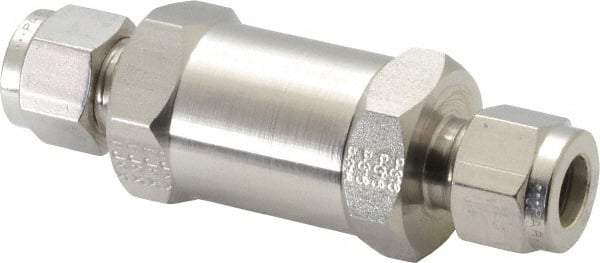 Parker - 3/8" Stainless Steel Check Valve - Inline, Comp x Comp, 6,000 WOG - A1 Tooling