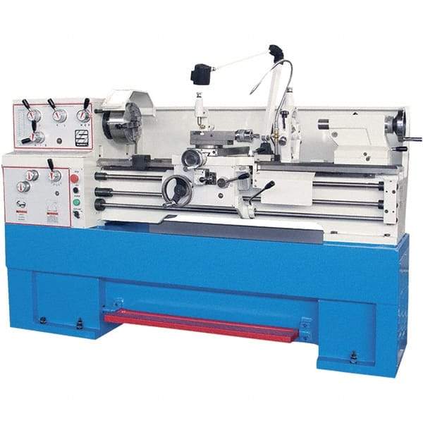 Summit - 14" Swing, 40" Between Centers, 120 Volt, Triple Phase Toolroom Lathe - 5MT Taper, 4 hp, 40 to 1,800 RPM, 1-1/2" Bore Diam, 36" Deep x 54" High x 78" Long - A1 Tooling