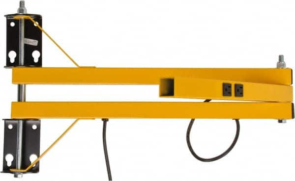 TPI - 40" Long, Steel Task & Machine Light Mounting Arm - Yellow, For Use with Dock Lights - A1 Tooling