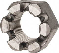 Value Collection - 1-14 UNF Grade 2 Steel Slotted Locknut - 1-1/2" Width Across Flats, 55/64" High, Uncoated - A1 Tooling