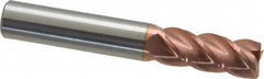 Accupro - 3/8", 4 Flute, Single End, Solid Carbide, 0.015" Corner Radius End Mill - 2-1/2" OAL, 40° Helix, Right Hand Flute, 7/8" LOC, Right Hand Cut - A1 Tooling