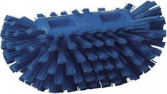 Vikan - 1-1/2" Bristle Length, Polyester Utility Scrub Brush - 5-1/2" Wide Head, 8" OAL, European Threaded Handle, Blue, Polypropylene Block - A1 Tooling