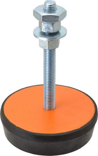 Mason Ind. - 5/8-11 Bolt Thread, 5" Wide Standard Deflection Stud Mount Leveling Pad & Mount - 3,000 Max Lb Capacity, 5" Base Diam - A1 Tooling