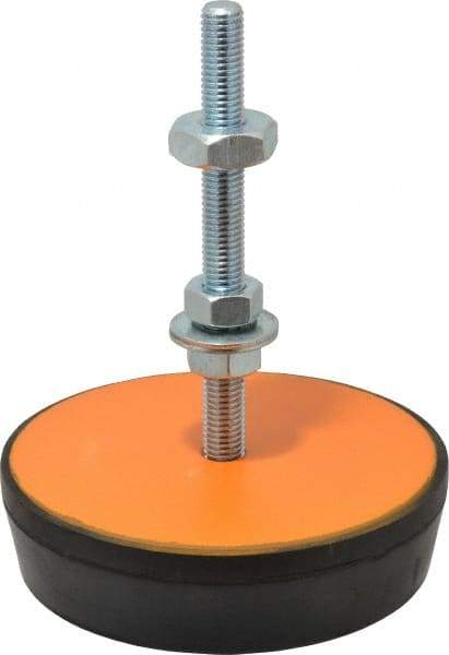 Mason Ind. - 5/8-11 Bolt Thread, 6.88" Wide Standard Deflection Stud Mount Leveling Pad & Mount - 6,000 Max Lb Capacity, 6-3/4" Base Diam - A1 Tooling