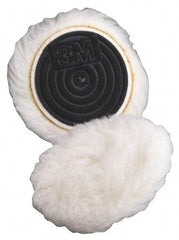 3M - 5-1/4" Diam Wool Bonnet Pad - 15/16" Pile, Hook & Loop Attachment - A1 Tooling