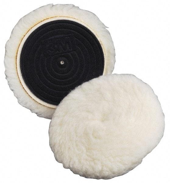 3M - 5-1/4" Diam Wool Bonnet Pad - 15/16" Pile, Hook & Loop Attachment - A1 Tooling