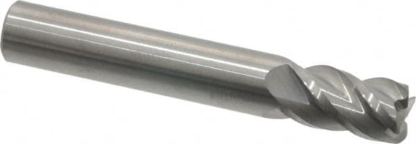 Accupro - 5/16", 4 Flute, Single End, Solid Carbide, 0.03" Corner Radius End Mill - 2" OAL, 40° Helix, Right Hand Flute, 1/2" LOC, Right Hand Cut - A1 Tooling