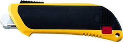 Olfa - Retractable Utility Knife - 2" Blade, Yellow & Black Plastic/Stainless Steel Handle, 1 Blade Included - A1 Tooling