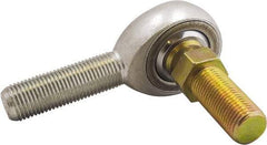 Made in USA - 3/16" ID, 5/8" Max OD, 2,855 Lb Max Static Cap, Male Spherical Rod End with Stud - 10-32 LH, 3/4" Shank Length, Alloy Steel with Steel Raceway - A1 Tooling